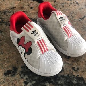 Adidas Girls slip on Minnie Mouse sneakers